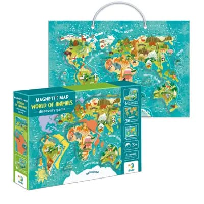 Корица на „Магнитна игра Dodo 36 части - Животните по Света"