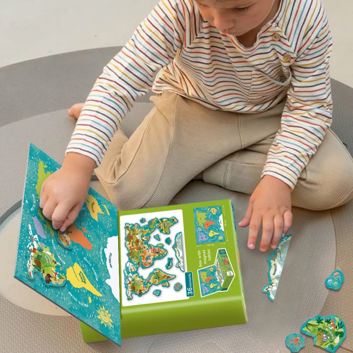 Магнитна игра Dodo 36 части - Животните по Света — снимка 2