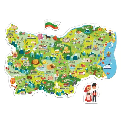 Корица на „Магнитна игра Dodo - Карта на България 30 ч."