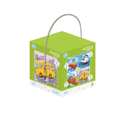 Корица на „Пъзел Dodo 4 в 1 - 4 бр. компл.Превозни средства"