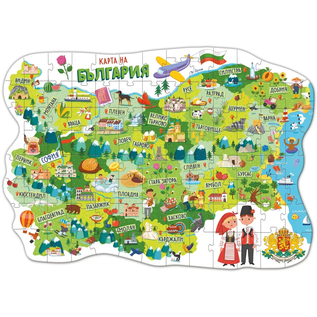 Пъзел Dodo 100 елемента - Карта на България — снимка 1
