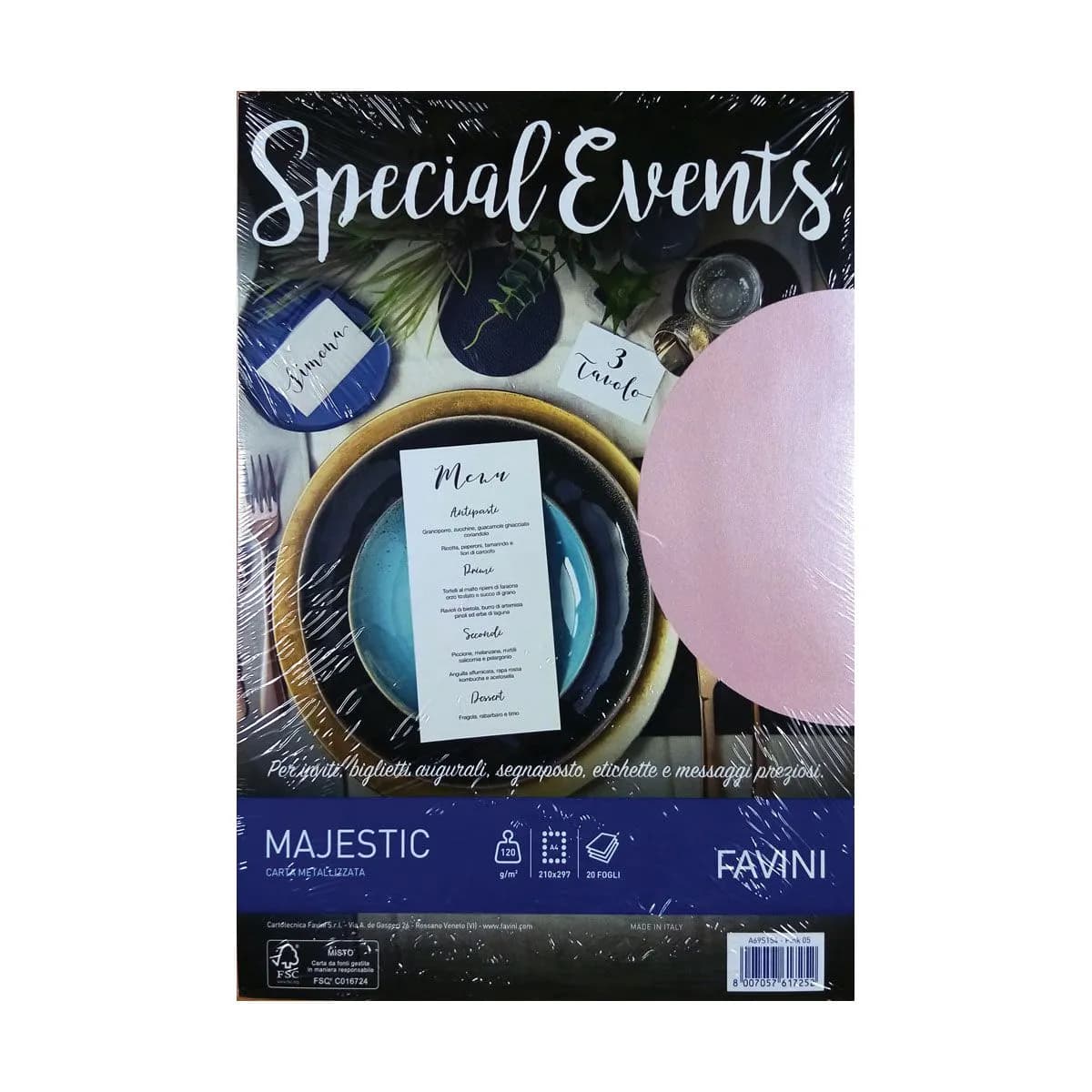 Хартия Favini перлена -120gr- А4-Розова -А69S154