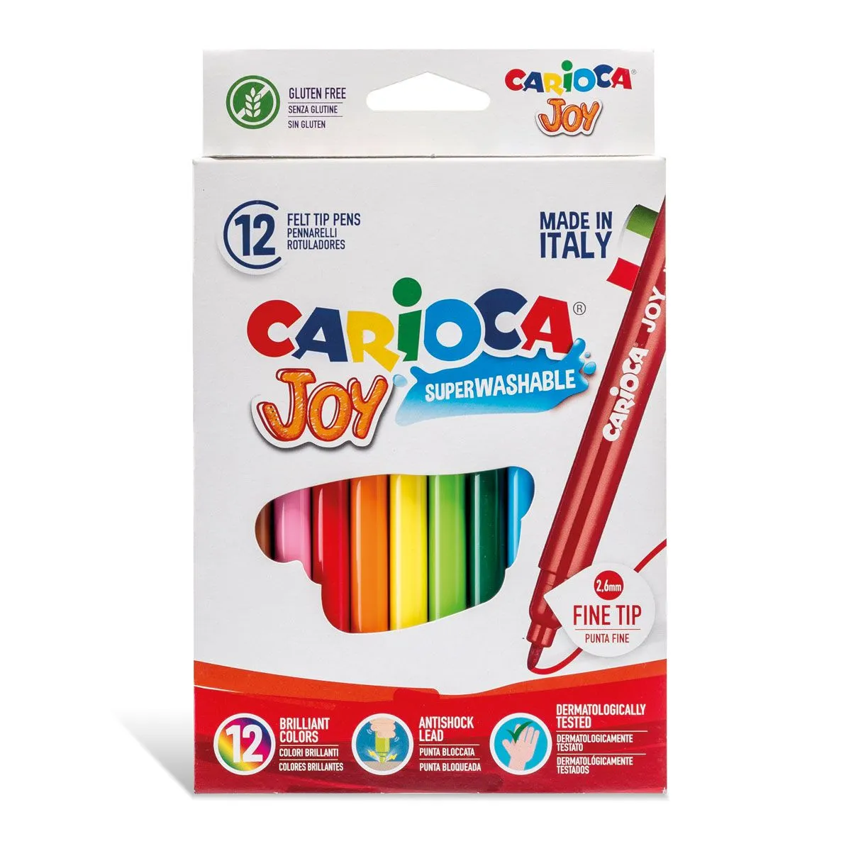 Флумастери Carioca 12 цвята - суперизмиваеми