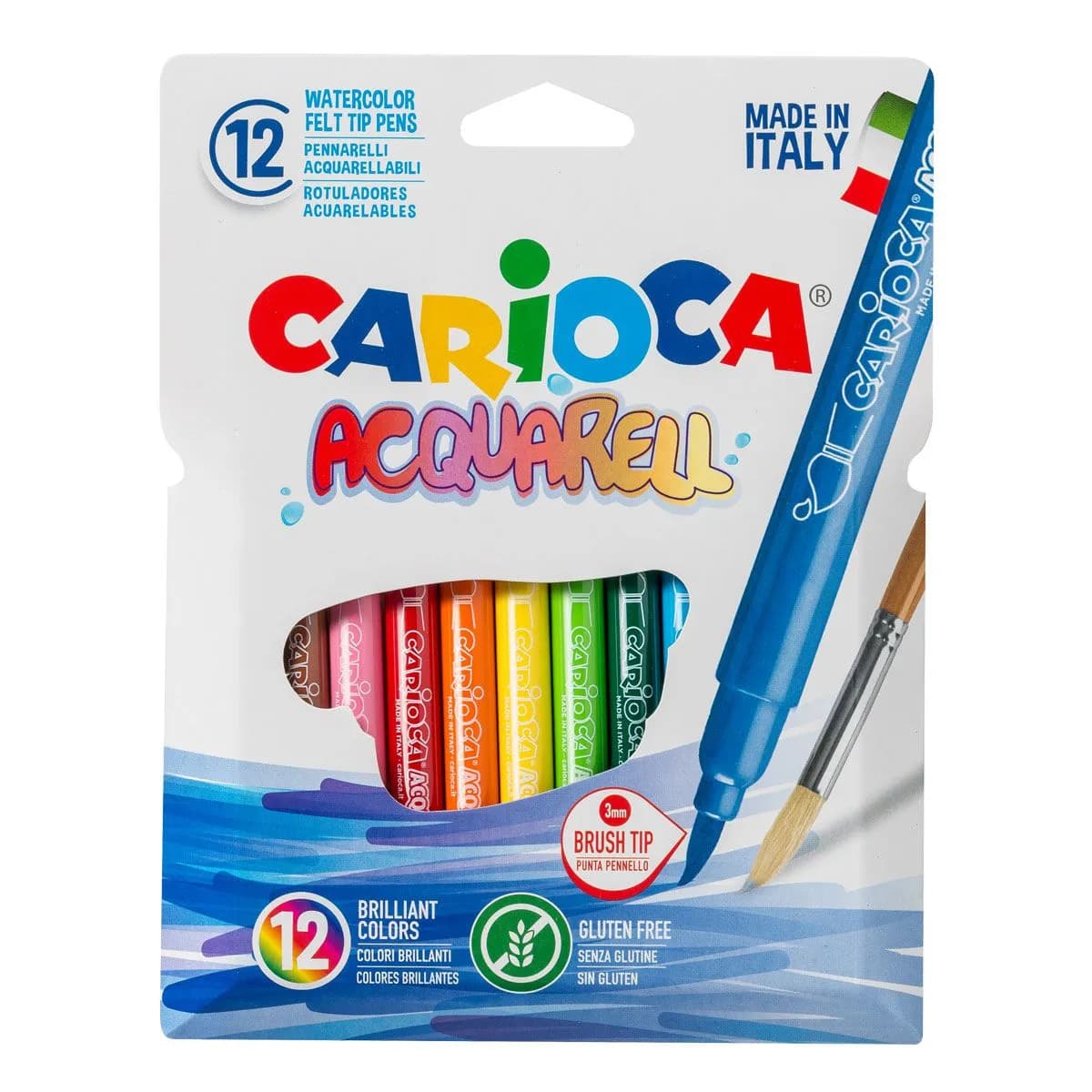 Флумастери с четка Carioca Acquarell - 12 цвята