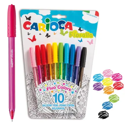 Корица на „Химикали Carioca  10 цвята Fiorella Fluo"
