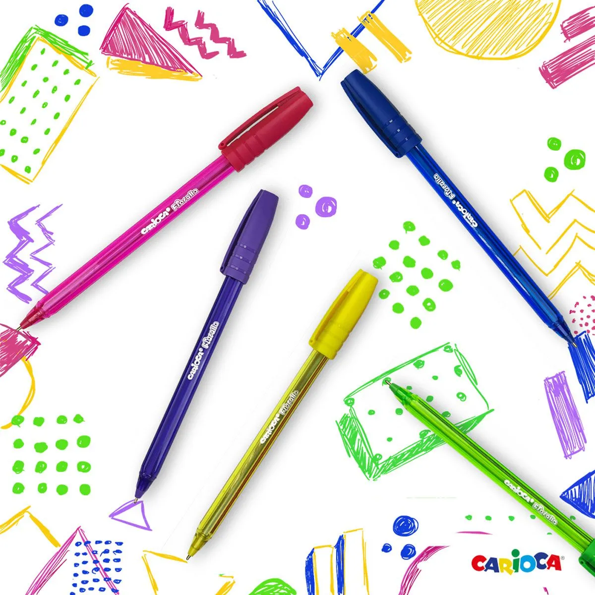 Химикали Carioca  10 цвята Fiorella Fluo — снимка 3