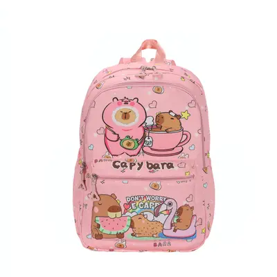 Корица на „Раница Capybara детска, с две отделения, розова"