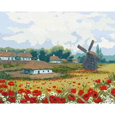 Корица на „Рисуване по номера Идейка-40х50-Ферма през лятот"
