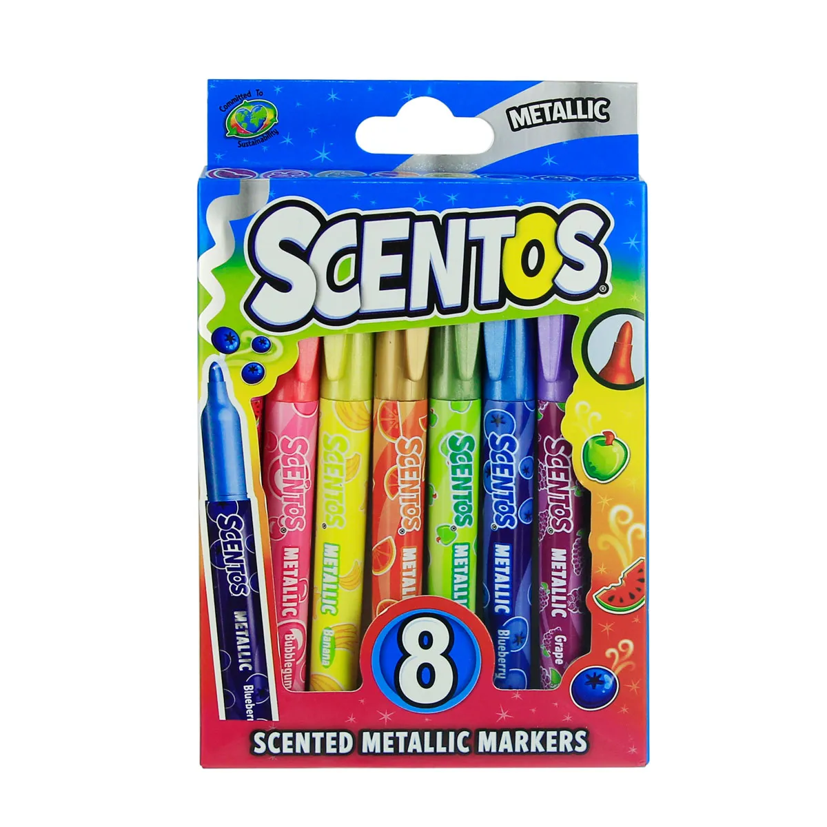 Маркери  Scentos Magic Metallics 8 цв.-Ароматни — снимка 1