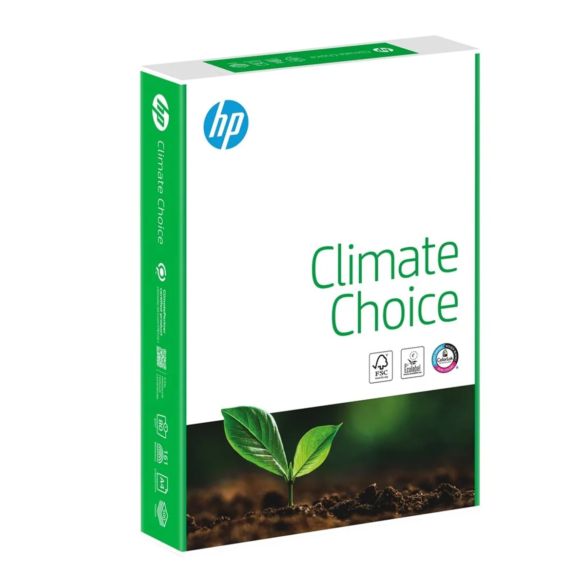 Копирна хартия HP Climate Choice, А4, 80 г, бяла, CIE белота 161, FSC, пакет 500 л.