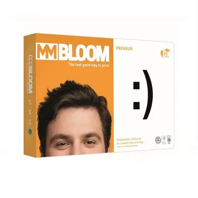 Корица на „Копирна хартия Bloom Premium, А4, 80 г, бяла, CIE белота 161, PEFC, пакет 500 л."