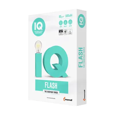 Корица на „Копирна хартия IQ FLASH, А4, 80 г, бяла, CIE белота 146, FSC, пакет 500 л."