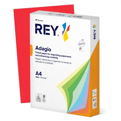Корица на „Копирна хартия REY Adagio, A4, 80 г, наситен цвят Red (22), пакет 500 л."