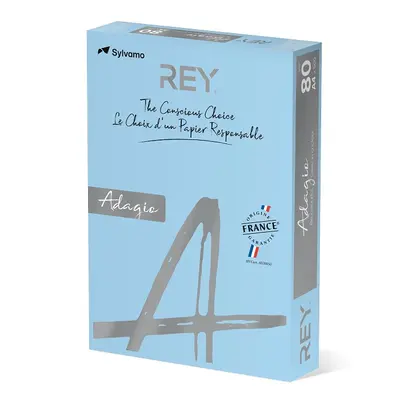 Корица на „Копирна хартия REY Adagio, A4, 80 г, наситен цвят Bright Blue (48), пакет 500 л."