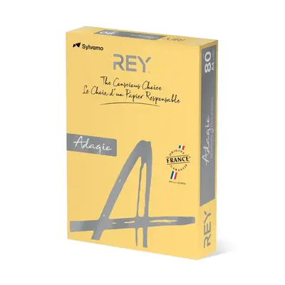 Корица на „Копирна хартия REY Adagio, A4, 80 г, наситен цвят Buttercup (02), пакет 500 л."