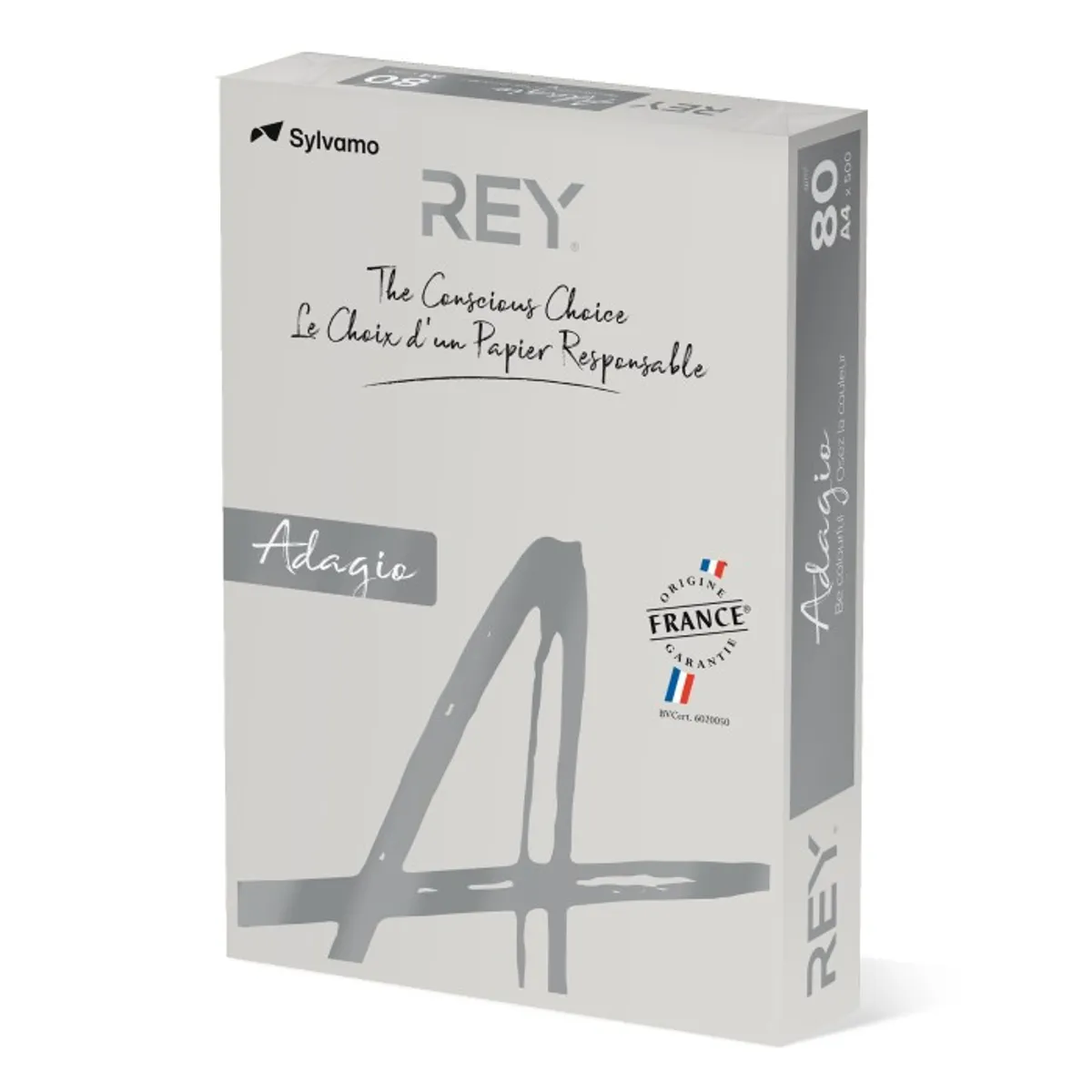 Копирна хартия REY Adagio, A4, 80 г, наситен цвят Grey (06), пакет 500 л.