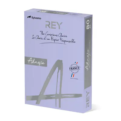 Корица на „Копирна хартия REY Adagio, A4, 80 г, наситен цвят Lavender (61), пакет 500 л."