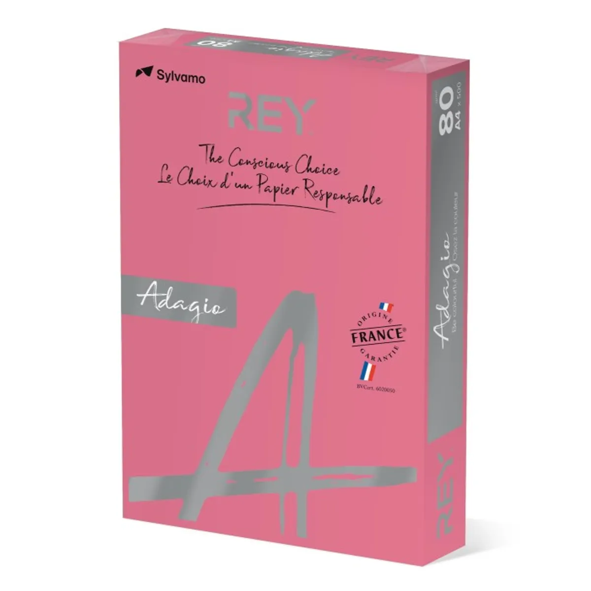 Копирна хартия REY Adagio, A4, 80 г, наситен цвят Fuchsia (23), пакет 500 л.