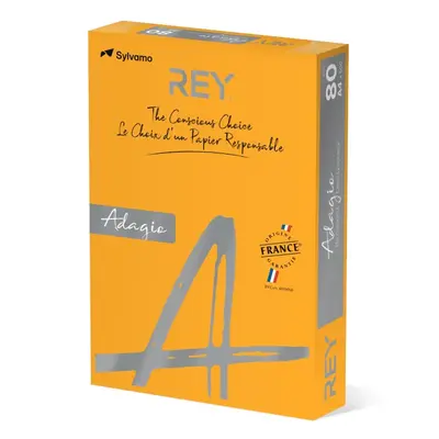 Корица на „Копирна хартия REY Adagio, A4, 80 г, наситен цвят Pumkin (70), пакет 500 л."