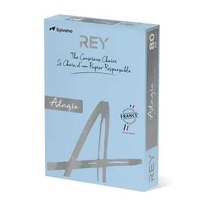 Корица на „Копирна хартия REY Adagio, A4, 80 г, пастелен цвят Blue (01), пакет 500 л."