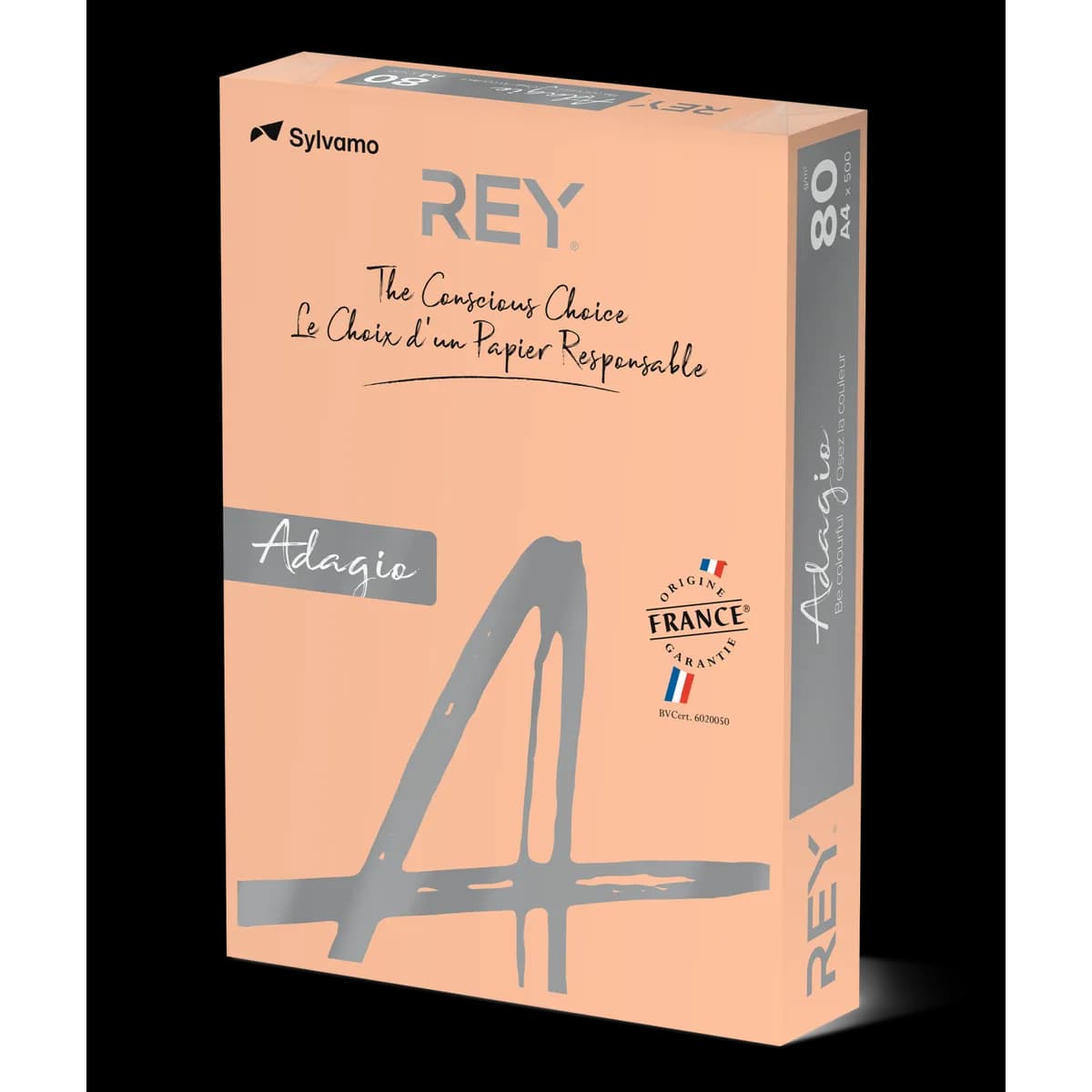 Копирна хартия REY Adagio, A4, 80 г, пастелен цвят Salmon (91), пакет 500 л.
