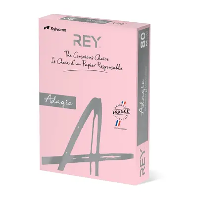 Корица на „Копирна хартия REY Adagio, A4, 80 г, пастелен цвят Pink (07), пакет 500 л."