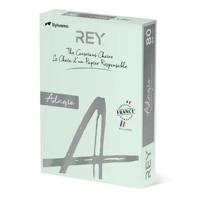 Корица на „Копирна хартия REY Adagio, A4, 80 г, пастелен цвят Pistachio (33), пакет 500 л."