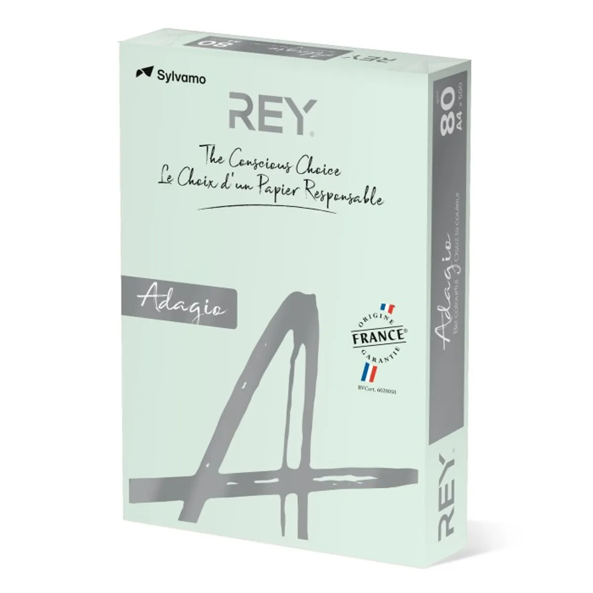 Копирна хартия REY Adagio, A4, 80 г, пастелен цвят Pistachio (33), пакет 500 л.