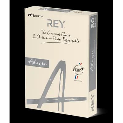 Корица на „Копирна хартия REY Adagio, A4, 80 г, пастелен цвят Ivory (93), пакет 500 л."