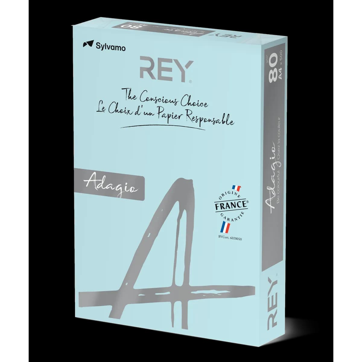 Копирна хартия REY Adagio, A4, 80 г, пастелен цвят Sky Blue (86), пакет 500 л.