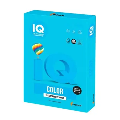 Корица на „Копирен картон IQ Color, A4, 160 г, пастелен цвят  Aqua Blue AB48, пакет 250 л."