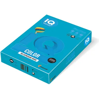 Корица на „Копирен картон IQ Color, A4, 160 г, пастелен цвят  Aqua Blue AB48, пакет 250 л."