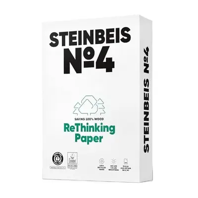 Корица на „Копирна хартия STEINBEIS №4 ReThinking, А4, 80 г, 100% рециклирана, CIE белота 100, пакет 500 л."