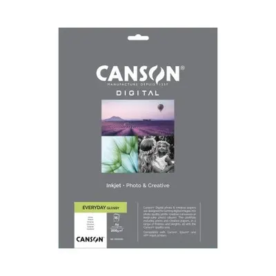 Корица на „Фотохартия Canson Every Day Glossy, гланц, А4, 200 г, за inkjet, пакет 15 л."