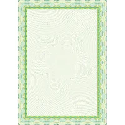 Корица на „Хартия с воден знак DECAdry, за сертификати, зелена, 115 г, 25 л."