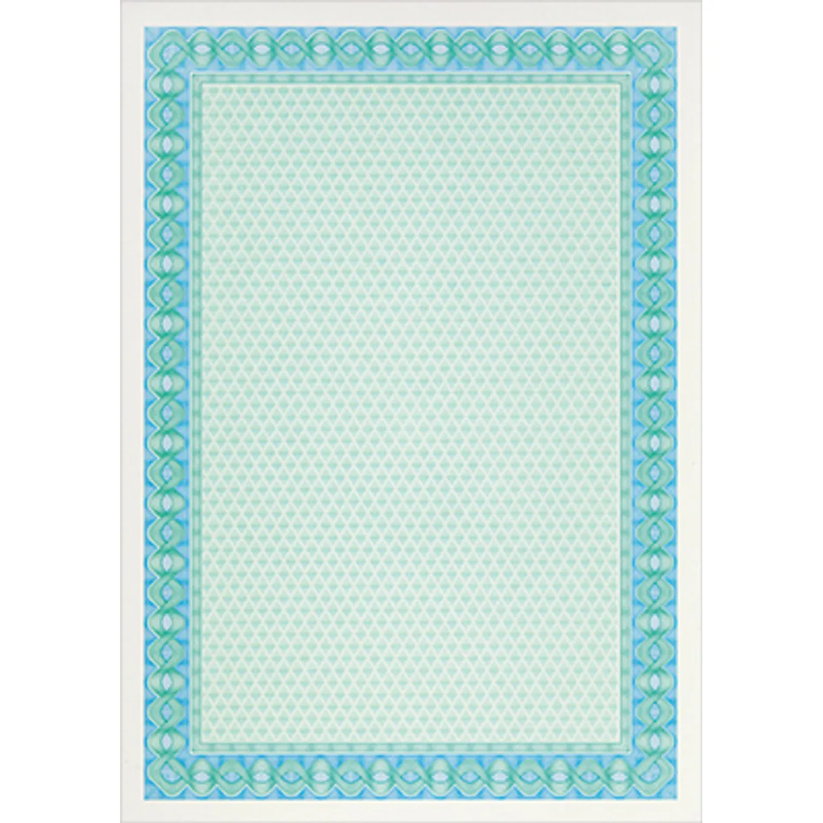 Хартия с воден знак DECAdry, за сертификати, синьо-зелена, 115 г, 25 л.