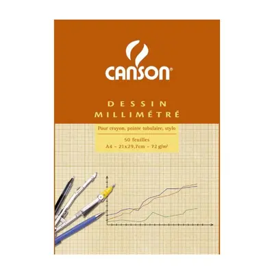 Корица на „Милиметрова хартия Canson, A4, офсет 90 г, Buff print (бежова), блок 50 л."