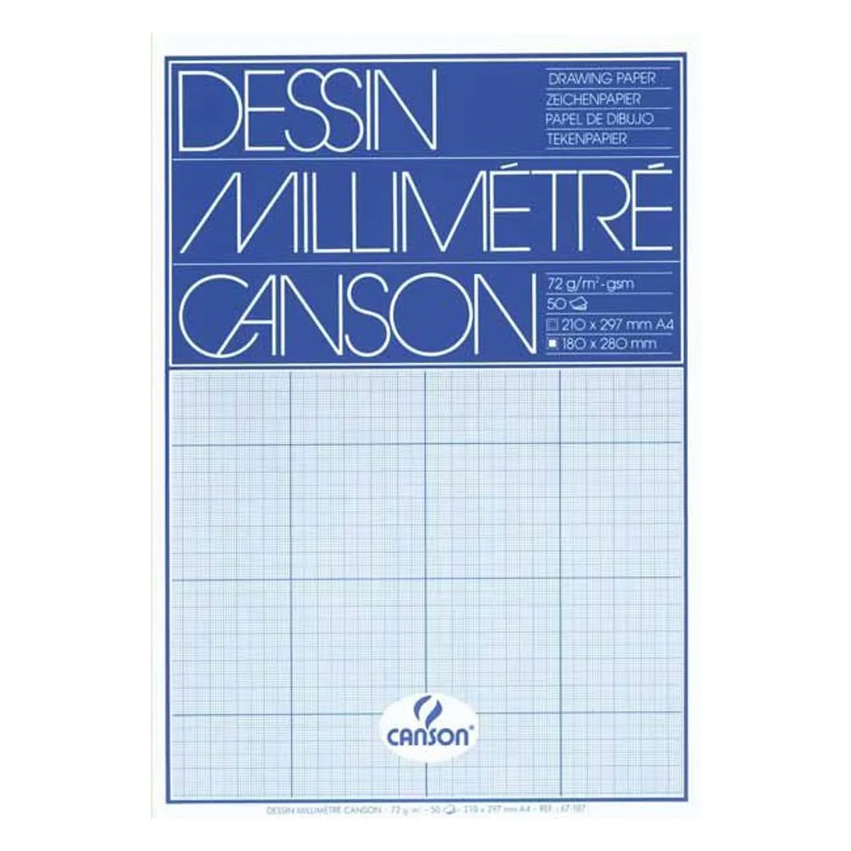 Милиметрова хартия Canson, A3, офсет 90 г, Buff print (бежова), блок 50 л.