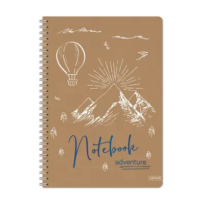 Корица на „Тетрадка със спирала LASTVA Adventure, A4, 60 л, линиран офсет 80 г, корица 300 г, еко крафт"