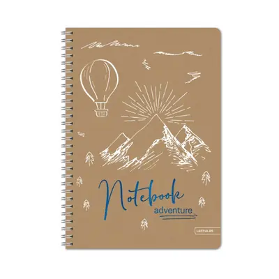 Корица на „Тетрадка със спирала LASTVA Adventure, A5, 60 л, линиран офсет 80 г, корица 300 г, еко крафт"