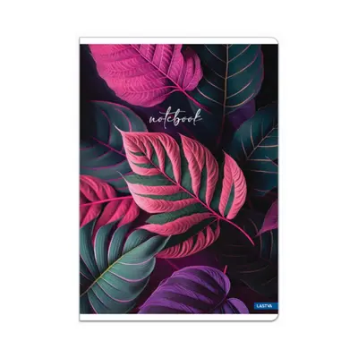 Корица на „Тетрадка LASTVA BOTANICAL, A5, 52 л., линиран офсет 80 г, корица 300 г, мат ламинат, среб. фолио"