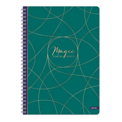 Корица на „Тетрадка със спирала LASTVA Magic, A5, 200 л., линиран офсет 70 г, твърда корица мат ламинат"
