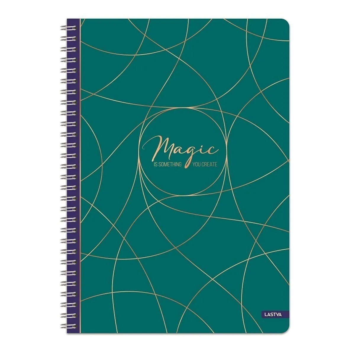 Тетрадка със спирала LASTVA Magic, A5, 200 л., линиран офсет 70 г, твърда корица мат ламинат