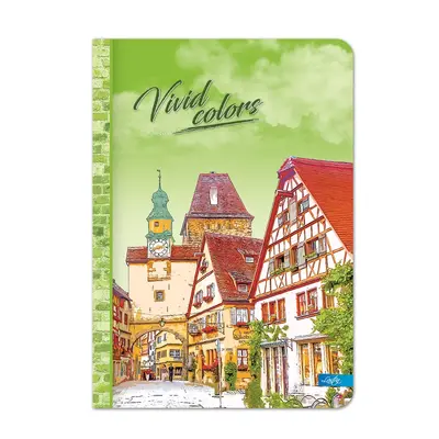 Корица на „Тетрадка LASTVA Vivid colors, A5, 96 л., линиран офсет 70 г офсет, твърда корица мат ламинат, UV лак"