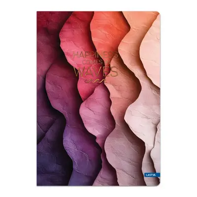 Корица на „Тетрадка LASTVA WAVES, A4, 96 л., линиран офсет 70 г, твърда корица мат ламинат, златно фолио"