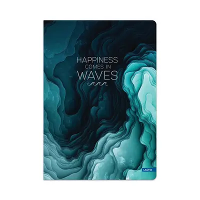 Корица на „Тетрадка LASTVA WAVES, A5, 96 л., линиран офсет 70 г офсет, твърда корица мат ламинат, златно фолио"