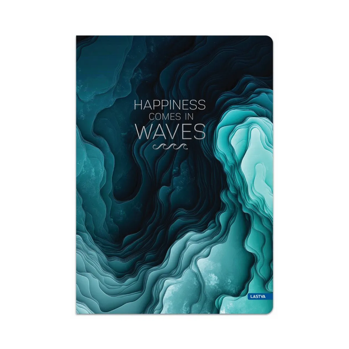Тетрадка LASTVA WAVES, A5, 96 л., линиран офсет 70 г офсет, твърда корица мат ламинат, златно фолио