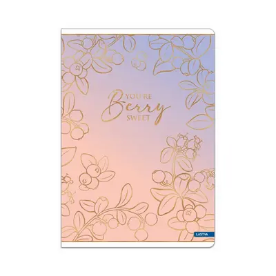 Корица на „Тетрадка LASTVA Berry, A5, 52 л., линиран офсет 80 г, корица 300 г, мат ламинат, релефно фолио"