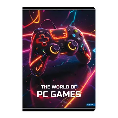 Корица на „Тетрадка LASTVA PC Games, A4, 52 л., линиран офсет 80 г, корица 300 г, мат ламинат, UV лак"