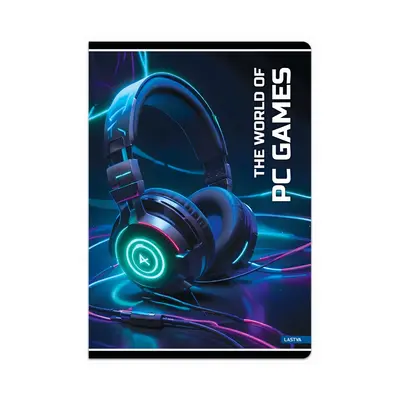 Корица на „Тетрадка LASTVA PC Games, A5, 52 л., линиран офсет 80 г, корица 300 г, мат ламинат, UV лак"